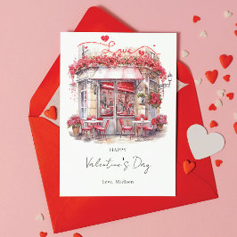 Valentijnsdag Caffe Elegant Persoonlijk Feestdagenkaart
