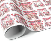 Valentijnsdag Caffe Romantisch Cadeaupapier (Rol Hoek)