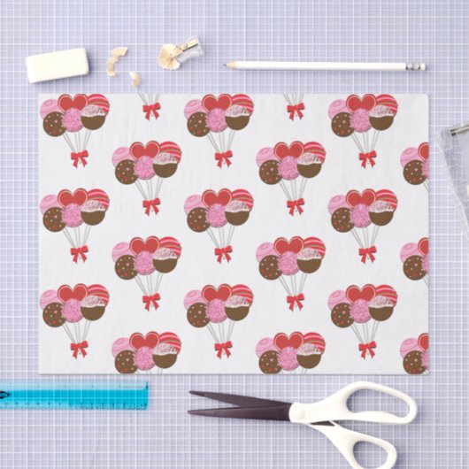 Valentijnsdag Cake Poppen Sugar Sweets Custom Tissuepapier (Craft)