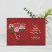 Valentijnsdag Cake Poppen Verjaardagsfeest Kaart (Staand voorkant)