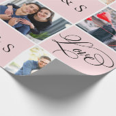 Valentijnsdag Calligrafie Photo Collage Cadeaupapier (Hoek)