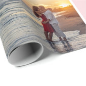 Valentijnsdag Calligrafie Photo Collage Cadeaupapier (Rol Hoek)