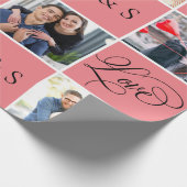 Valentijnsdag Calligrafie Photo Collage Cadeaupapier (Hoek)