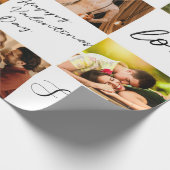 Valentijnsdag Calligrafie Photo Collage Cadeaupapier (Hoek)