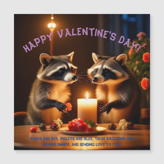 Valentijnsdag Candle Light Dinner Magnetische Kaar (Voorkant)