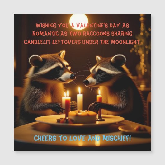 Valentijnsdag Candlelight Diner Magnetische Kaart (Voorkant)