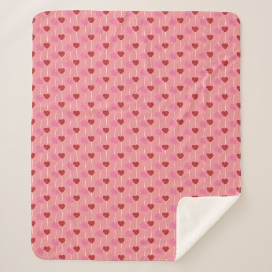 Valentijnsdag Candy Hart Zuiger Lolly Deken (Voorkant)