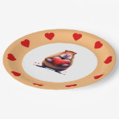 Valentijnsdag Capybara, 7"rond document Bord (Gekanteld)