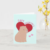 Valentijnsdag Capybara Capy Valentijns Kaart (Gele Bloem)