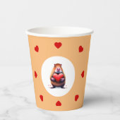 Valentijnsdag Capybara papier beker (Voorkant)
