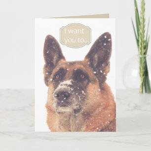 Valentijnsdag Card bij German Shepherd Feestdagen Kaart