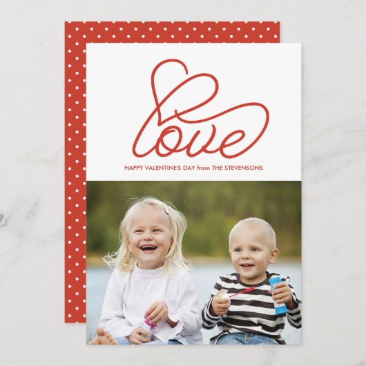 Valentijnsdag Card met Love and Photo Feestdagenkaart (Voorkant / Achterkant)