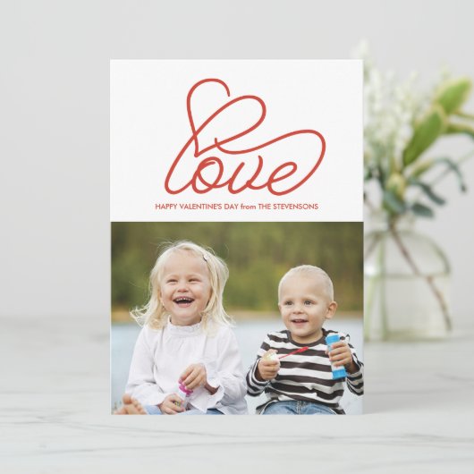 Valentijnsdag Card met Love and Photo Feestdagenkaart (Staand voorkant)