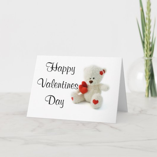 Valentijnsdag Card Teddy Bear Feestdagen Kaart (Voorkant)