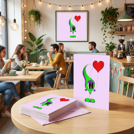 Valentijnsdag Cartoon Personage Feestdagen Kaart