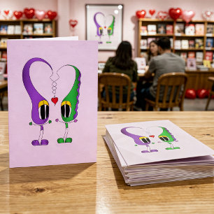 Valentijnsdag Cartoon Personage Feestdagen Kaart