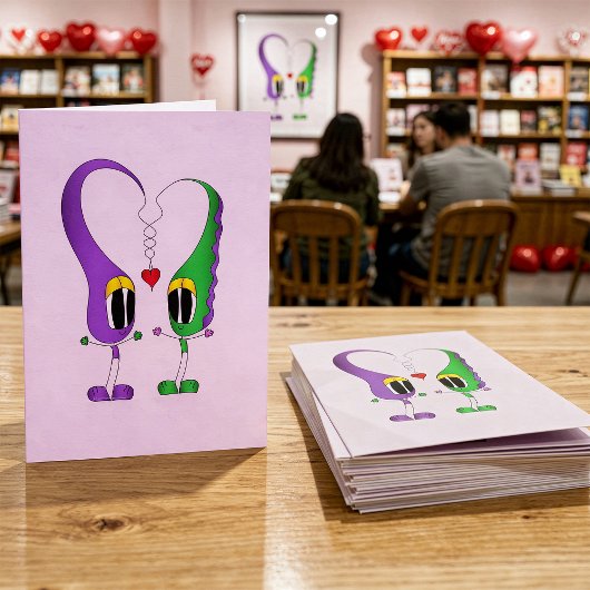 Valentijnsdag Cartoon Personage Feestdagen Kaart