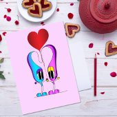 Valentijnsdag Cartoon Personage Feestdagen Kaart