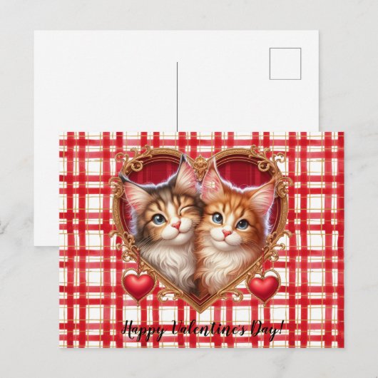 Valentijnsdag Cat Briefkaart (Voorkant / Achterkant)