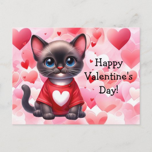 Valentijnsdag Cat Briefkaart (Voorkant)