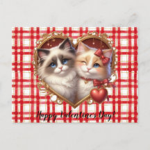 Valentijnsdag Cat Briefkaart