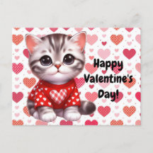 Valentijnsdag Cat Briefkaart