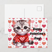 Valentijnsdag Cat Briefkaart (Voorkant / Achterkant)