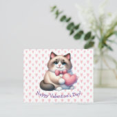 Valentijnsdag Cat Briefkaart (Staand voorkant)
