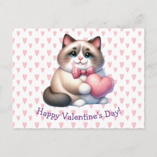 Valentijnsdag Cat Briefkaart (Voorkant)