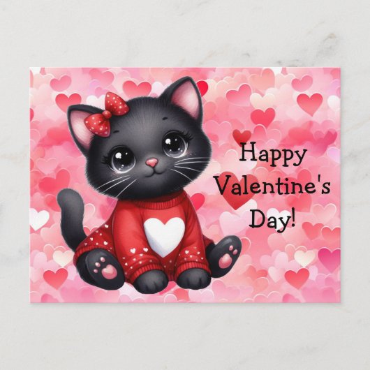 Valentijnsdag Cat Briefkaart (Voorkant)