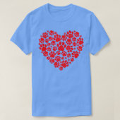 Valentijnsdag Cat Dog Pa mam Puppy Love Dogs Paw T-shirt (Design voorkant)