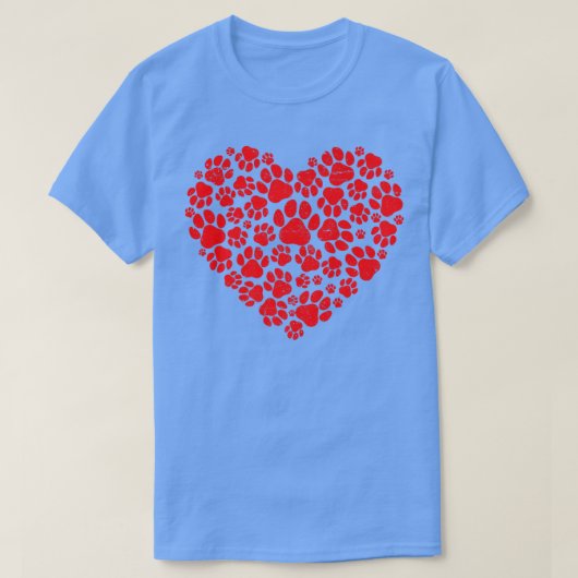 Valentijnsdag Cat Dog Pa mam Puppy Love Dogs Paw T-shirt (Design voorkant)