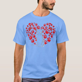 Valentijnsdag Cat Lover Heart Paw Gift Cat Dad Mo T-shirt