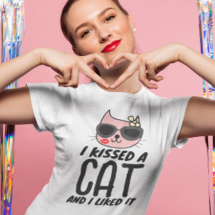 VALENTIJNSDAG CAT T-SHIRTS, KISSED EEN KAT GELIKT T-SHIRT