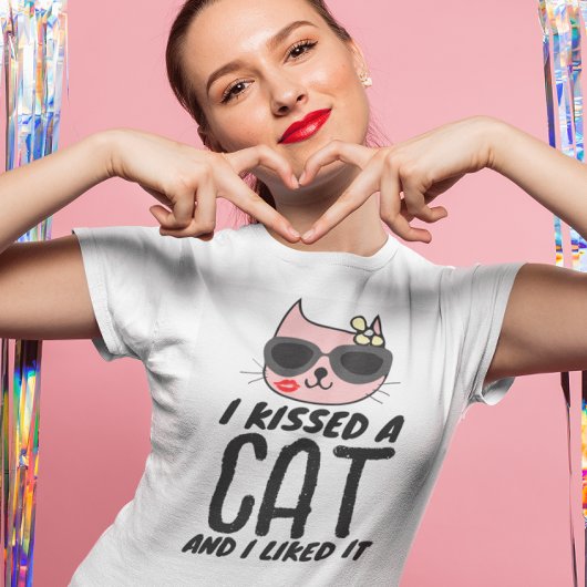 VALENTIJNSDAG CAT T-SHIRTS, KISSED EEN KAT GELIKT T-SHIRT