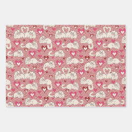 Valentijnsdag Cat Tails of Love Inpakpapier Vel
