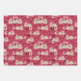 Valentijnsdag Cat Tails of Love Inpakpapier Vel