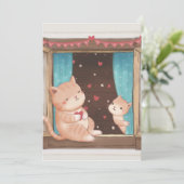 Valentijnsdag: Cats & Hearts Illustration Kaart (Staand voorkant)