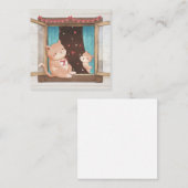 Valentijnsdag: Cats & Hearts Illustration Notitiekaartje (Voorkant / Achterkant)