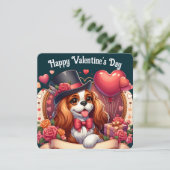 Valentijnsdag - Cavalier King Charles 2 - Kaart (Staand voorkant)