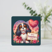 Valentijnsdag - Cavalier King Charles 5 - kaart (Staand voorkant)