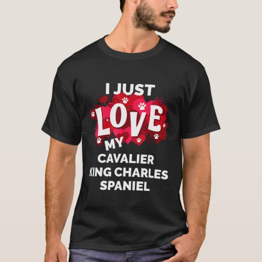 Valentijnsdag Cavalier King Charles Spaniel Dog L T-shirt (Voorkant)