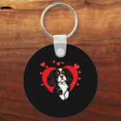 Valentijnsdag Cavalier King Charles Spaniel Sleutelhanger (Voorkant)