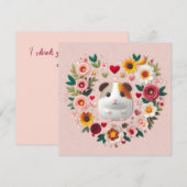 Valentijnsdag Cavia Feestdagenkaart (Voorkant / Achterkant)