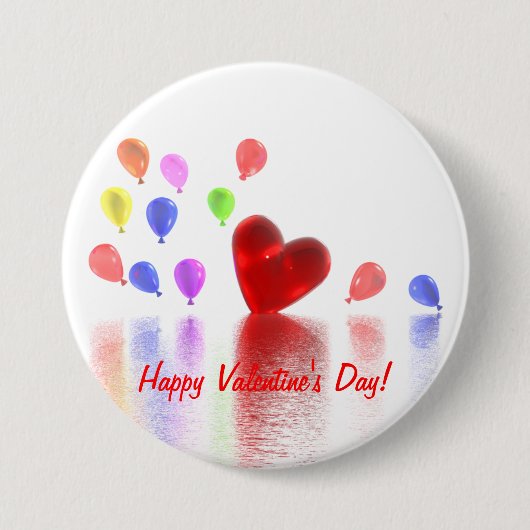 Valentijnsdag Celebratie Ronde Button 7,6 Cm (Voorkant)