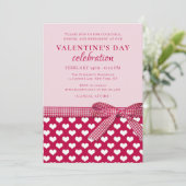 Valentijnsdag Celebration Party Love Heart Red Kaart (Staand voorkant)