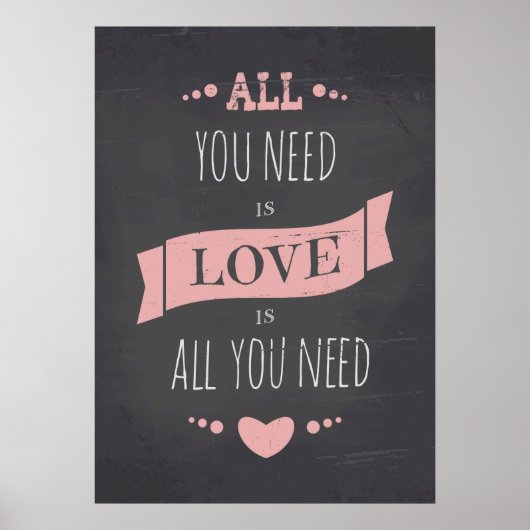 Valentijnsdag Chalkboard Style Poster (Voorkant)