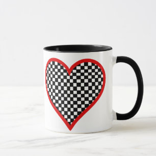 Valentijnsdag Checkerboard Heart Mok