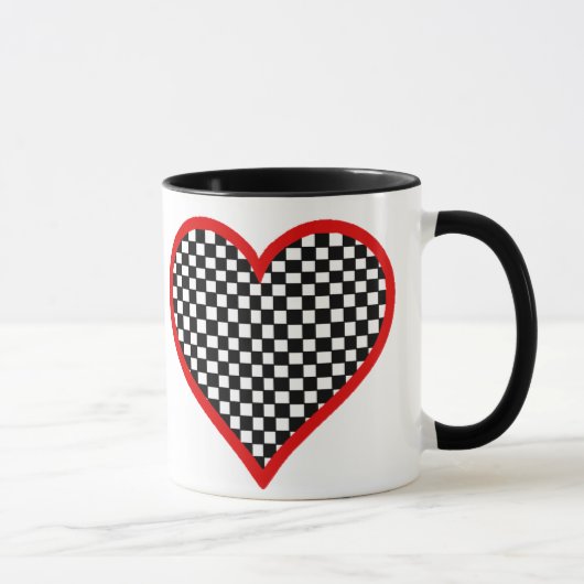 Valentijnsdag Checkerboard Heart Mok (Rechts)