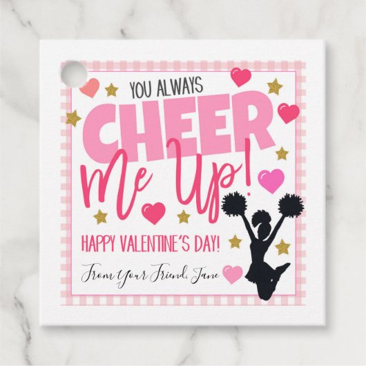Valentijnsdag Cheerleader Cadeautags Bedankjes Labels (Voorkant)